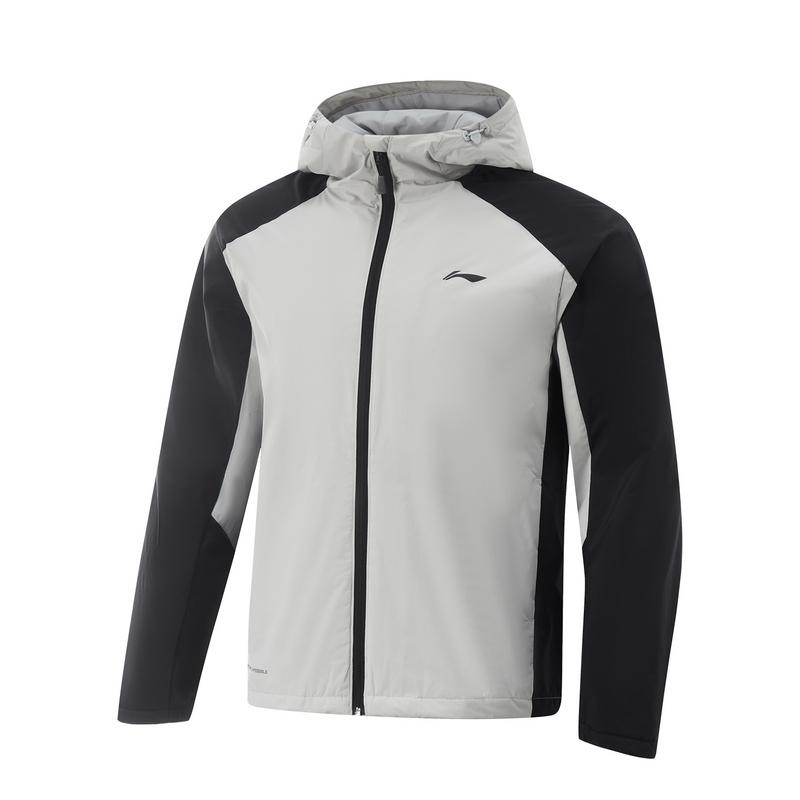 

Li Ning Удобная Повседневная Минималистичная Хлопковая Куртка с Капюшоном Мужские Куртки Статично-Серый Черный AJMV079-2 M