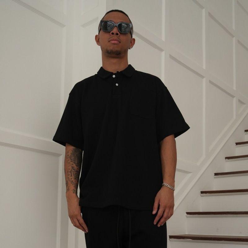 Trendy American Pocket Short Sleeve Loose Casual Polo Shirt