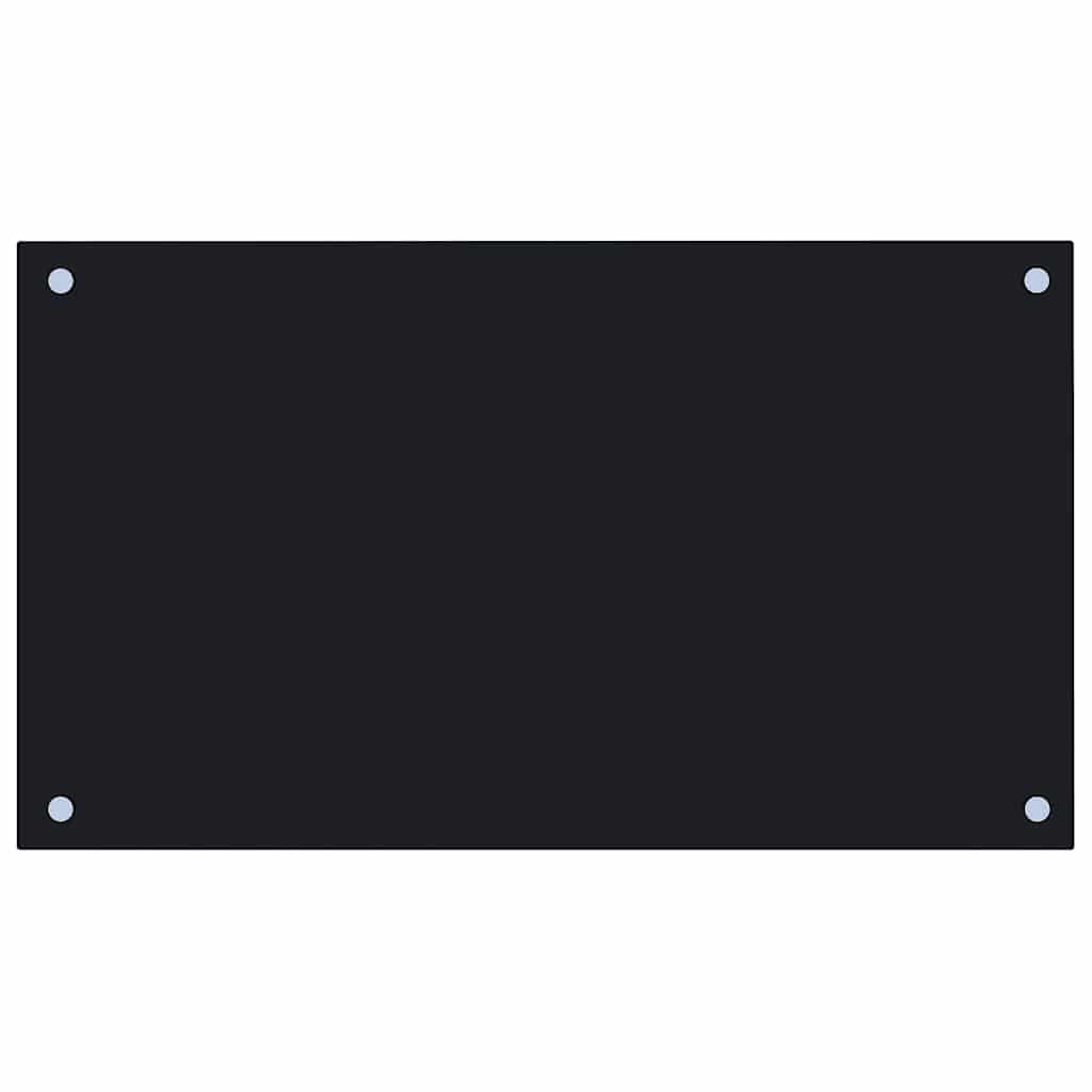 vidaXL Küchenrückwand Schwarz 70x40 cm Hartglas