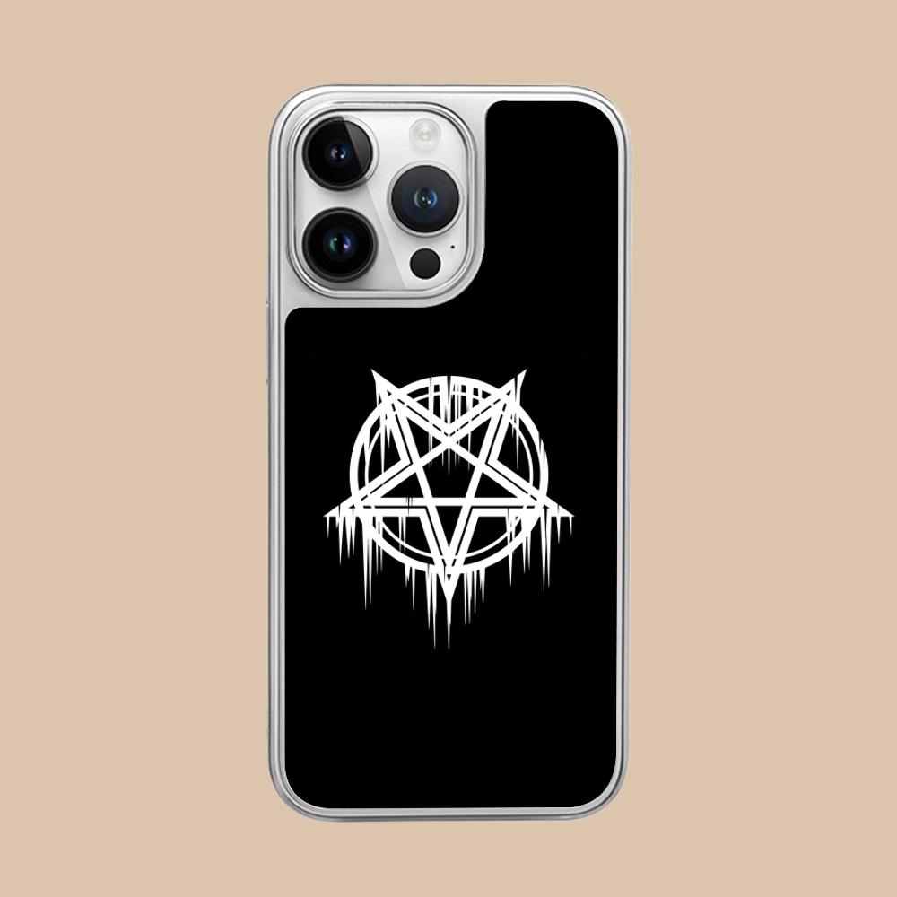 Aesthetic Pentagram Phone Case for iPhone 17 16 15 14 13 12 11 Air Pro Max Plus Electroplated Silver Cover