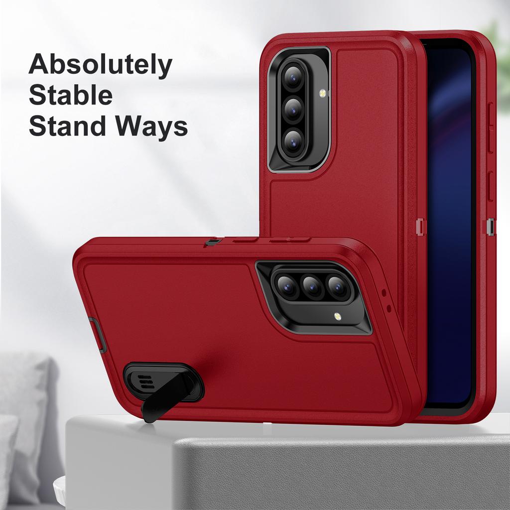 Samsung Galaxy A56 All-around Silicone Holder Phone Case Comfortable Skin Friendly Anti Drop Fingerprint Phone Protection Case