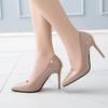 2025 Women's Red Patent Leather High Heels: Spring/Autumn Pointed Toe Low-Cut Stilettos.