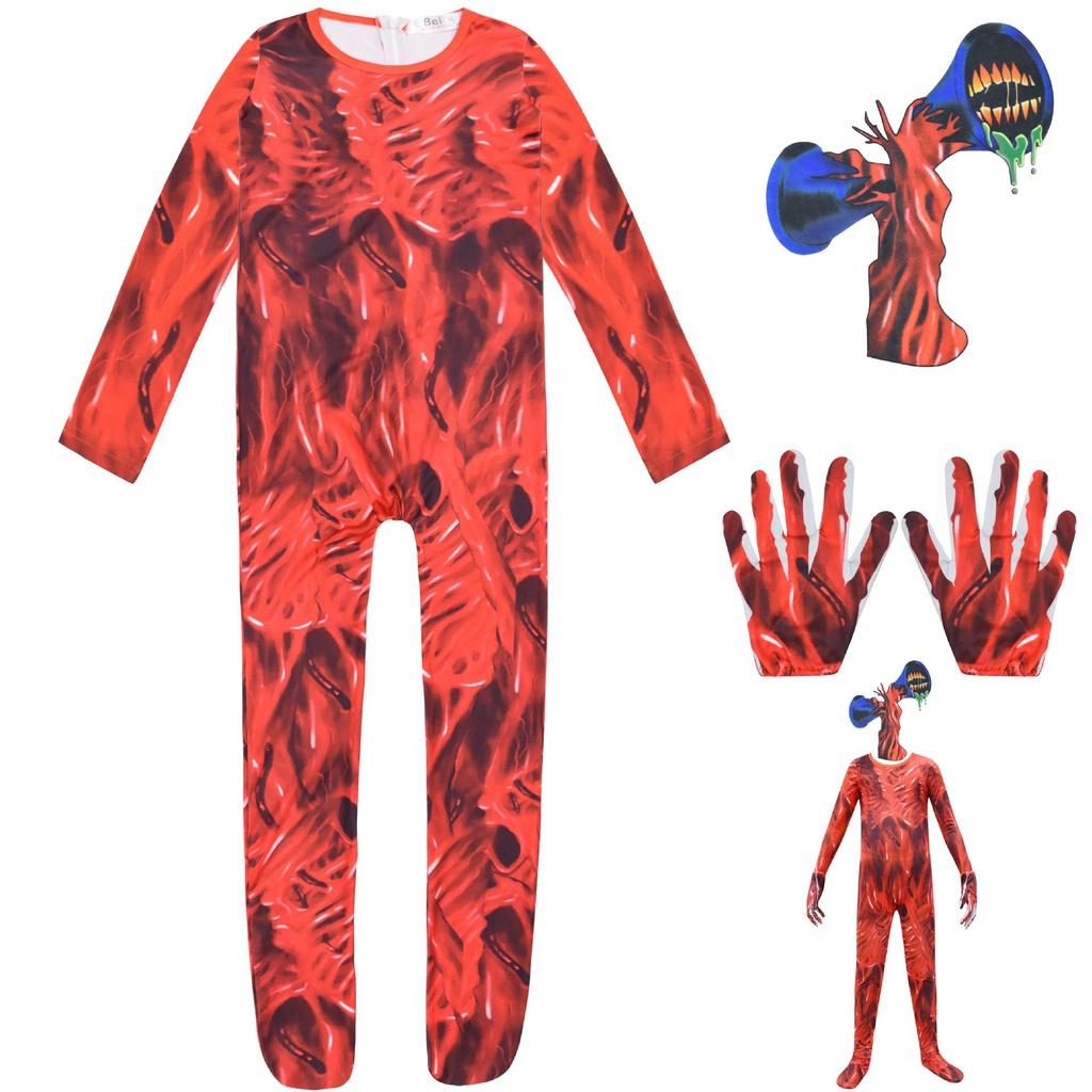 Halloween Head Siren Horror Outfit Medium Cosplay Costume Jumpsuitmask Gloves