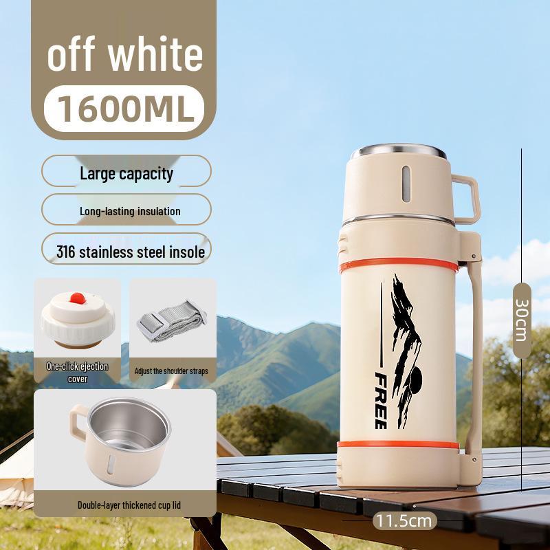 Large Capacity 316 Stainless Steel Insulated Thermos Flask with Portable Design for Outdoor and Travel Use