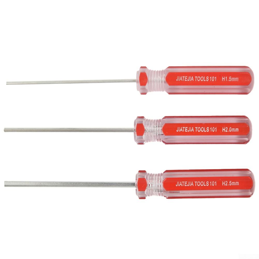 Models Hexagon Screwdriver Silver+Red Single Flat Head Hex Toys