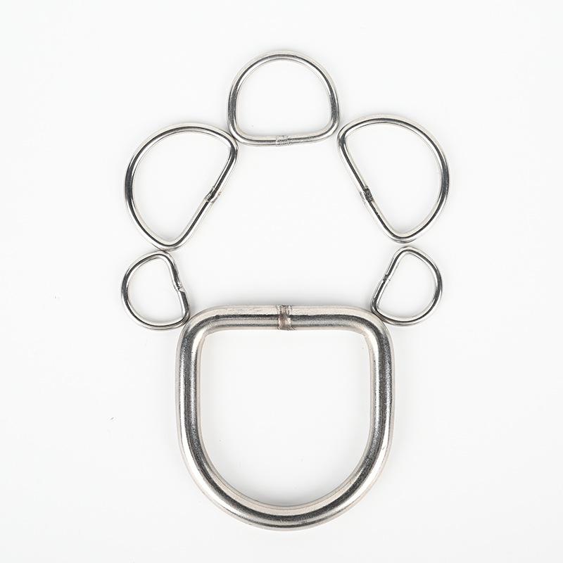 Stainless Steel D-Ring Handbag Hardware, Semi-Circular D-Shaped Extension Buckle
