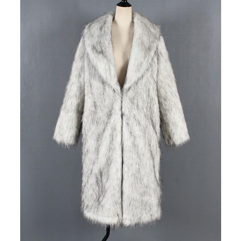 

Cheng Juan autumn and winter new women s green fruit collar imitation fur long plush coat coat women XXXL