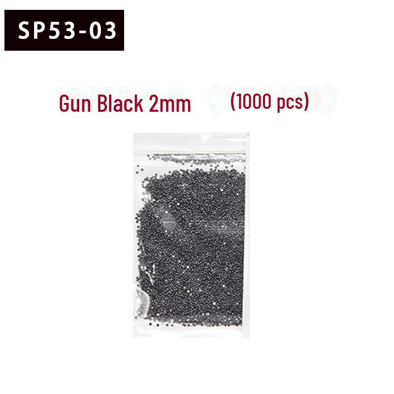 1000-Pack Gold & Silver Flat-Bottomed Steel Beads: Japanese Mini DIY Nail Art Rivets