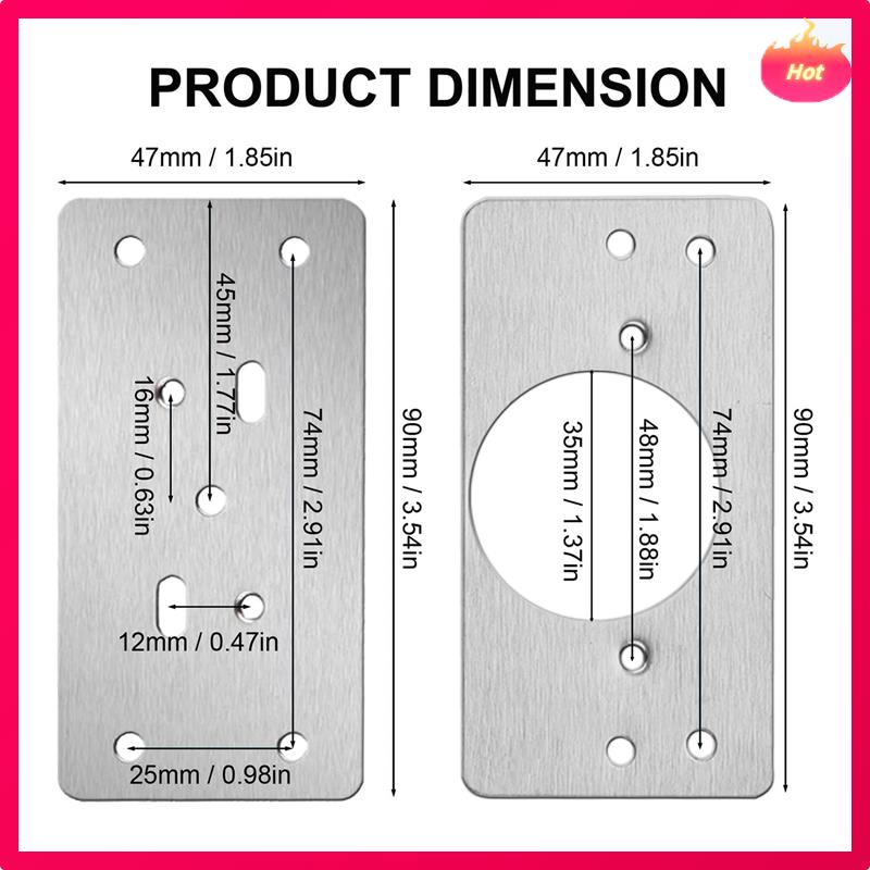 Lot de 4 Plaques de Réparation de Charnière d'Armoire Avec Lot de 2 Charnières d'Armoire à Fermeture Douce à Recouvrement Total - Plaque Kit de Réparation de Charnière Pour Armoire Durable