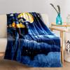 Fantasy Cliff House Night Sky Moonlight Scenery Area Blanket Decor  Blanket, Suitable for Use In the Bedroom, Living Room, On the Sofa