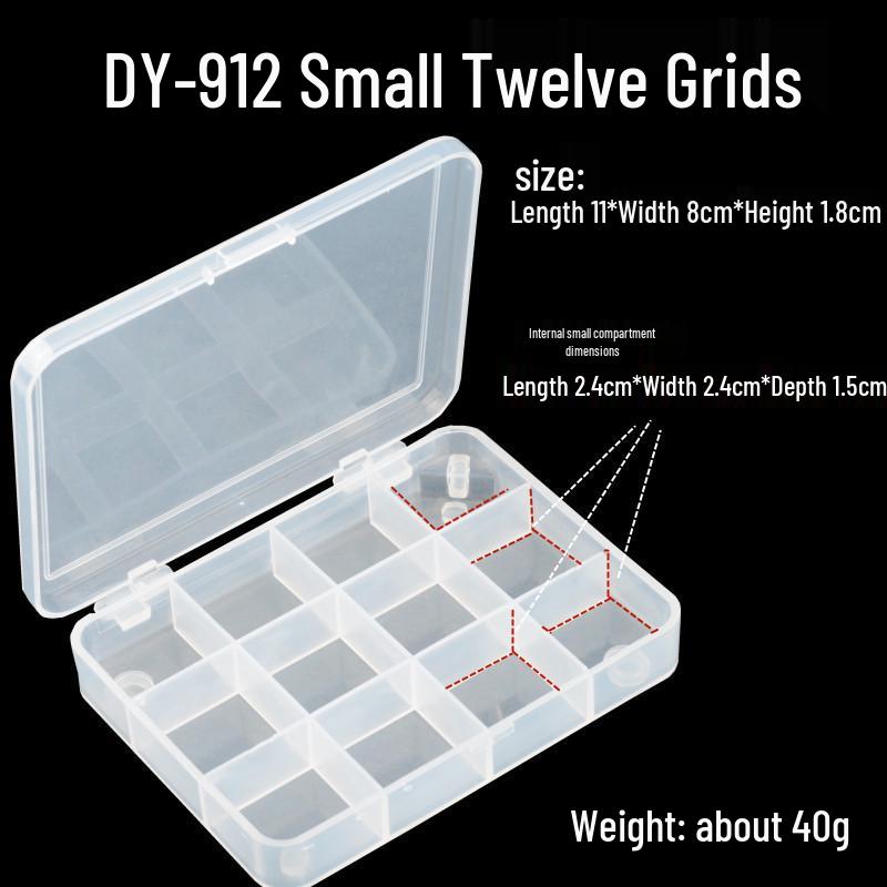 4-Compartment & 12-Compartment Transparent Plastic Fishing Tackle Storage Box for Lures and Bait