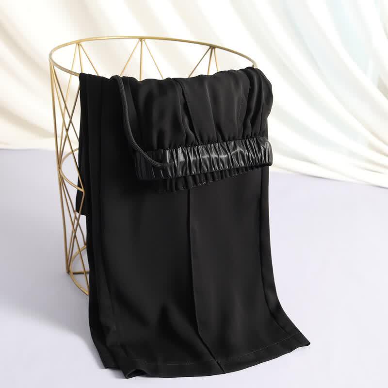 Women's High-Waist Straight Leg Casual Pants with Drawstring