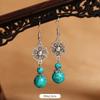 Original Design Earrings Simple High-end Turquoise Earrings Retro Long Earrings Women