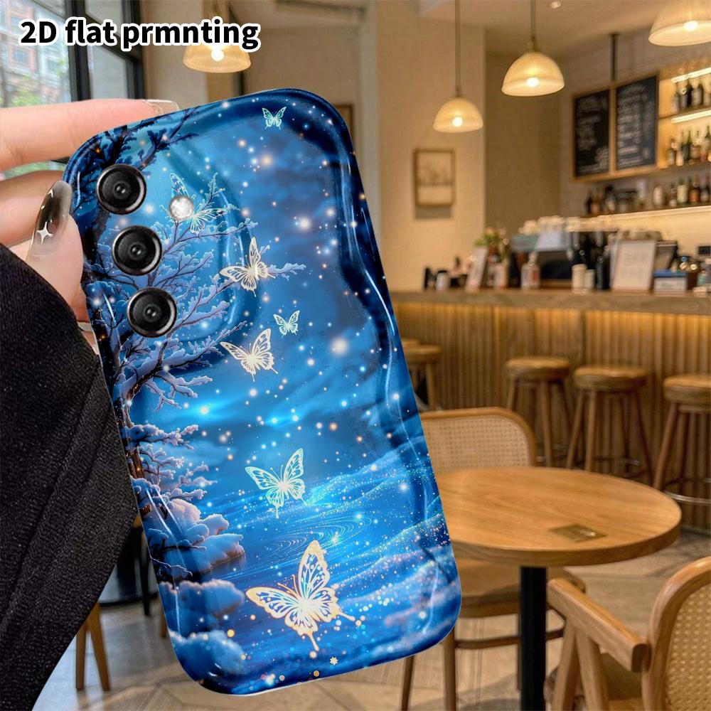 Phone Case: 2D Flat Samsung Galaxy A34 A35 M05 M06 S20 S22 S21 FE Plus 5G Protective Case, Butterfly Forest, Christmas and Halloween Gift