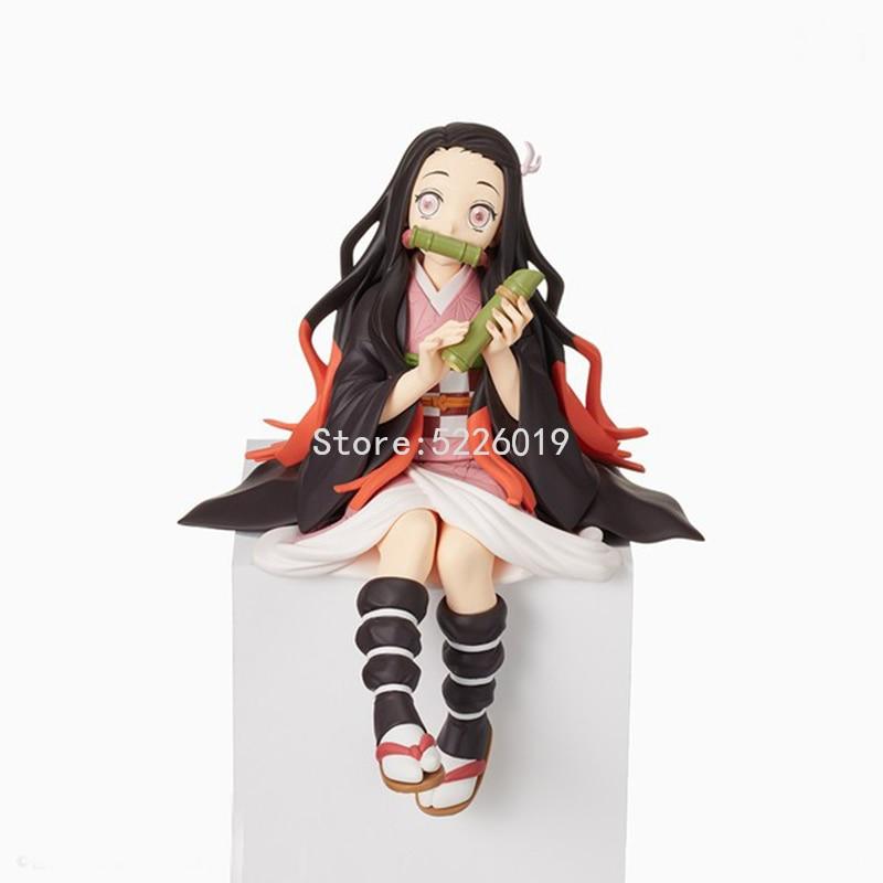 14cm Demon Slayer Anime Figure Kamado Nezuko Kochou Shinobu Action Figure Kimetsu No Yaiba Tsuyuri Kanawo Figurine Model Doll