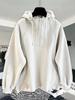 High-Quality Oversized Half-Zip Hoodie - Solid Color, Breathable Patchwork Design for Spring & Autumn