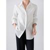 Blue Anti-wrinkle Non-ironing Tencel Shirt Women's Spring and Summer Casual Loose Shirt Jacket Qin Top