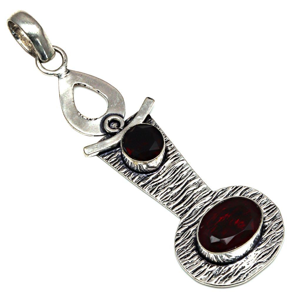 

Pendant Mozambique Garnet Gemstone Gift For Her Silver Jewelry 3