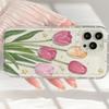 Korea INS Tulip Flower Pattern Phone Case For iPhone 17 16 15 14 13 12 11 Pro Max X XS XR XS MAX 16E 17Air Anti-fall Soft Cover