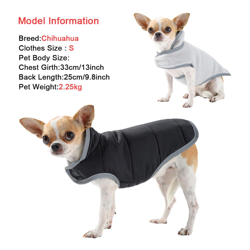 Reflective Dog Jacket Autumn Winter Reversible Puppy Clothes for Small Medium Dogs Cats Waterproof Chihuahua Coat Pet Outfits