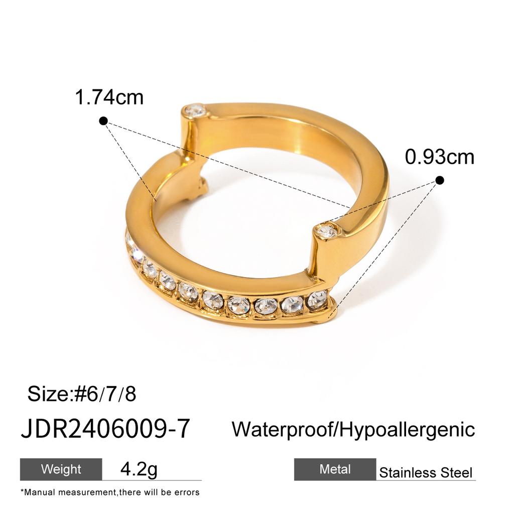 European and American zircon ring does not fade titanium steel jewelry ring stainless steel