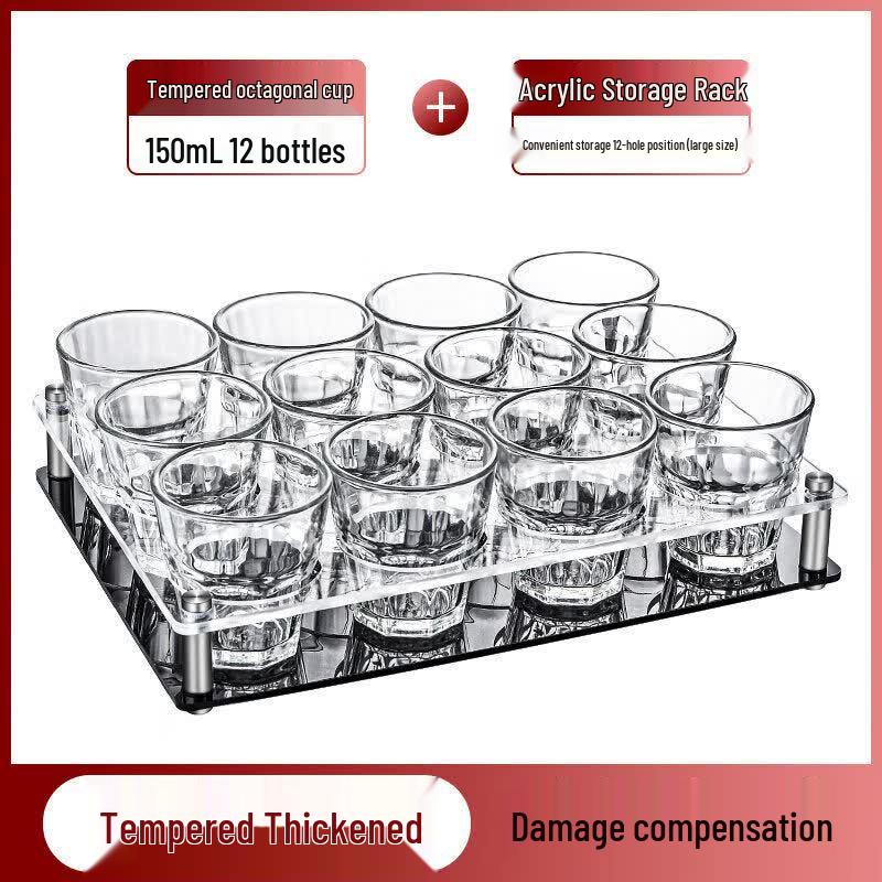 Qiewei Tempered Octagonal Drinking Glass