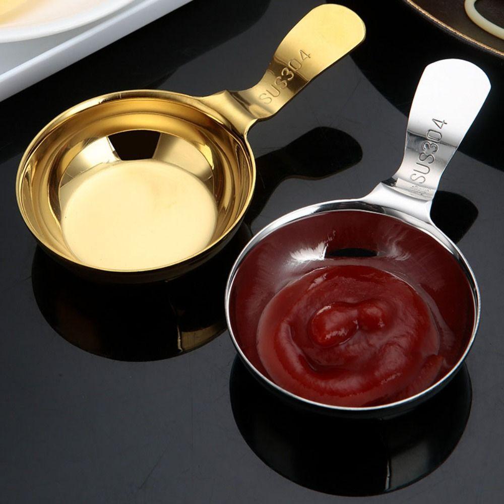 

Багатоцільова корейська ложка для соусу Тарілка для соусу великої місткості Міцна страва для занурювання Столовий посуд для барбекю срібний