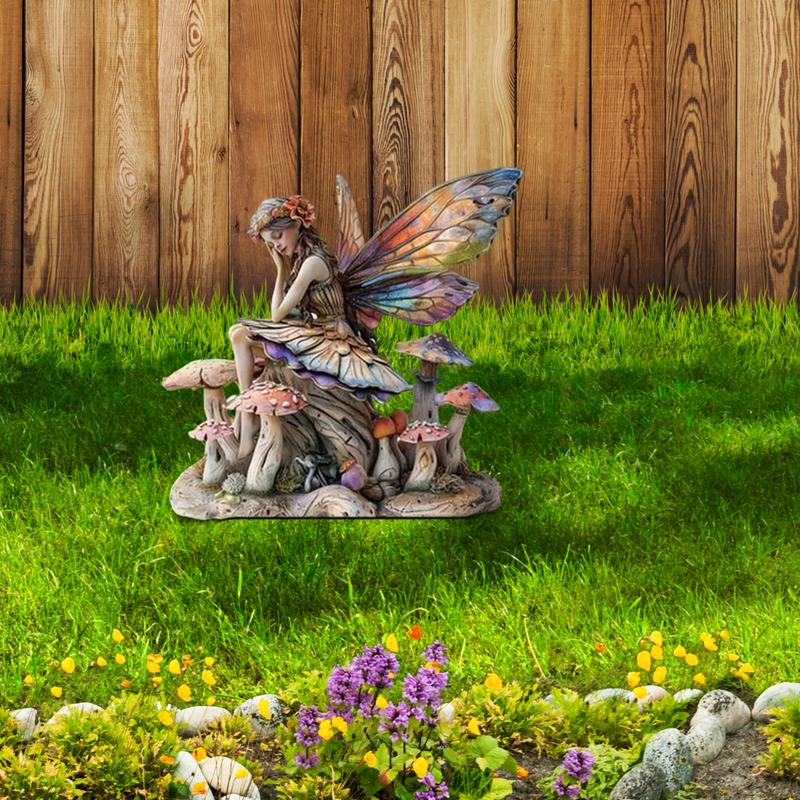 Elf Flower Pot Insert Plaque,Bohemian Fairy Flower Pot Decoration,Garden Fairy Statue, Fairy Garden Flower Pot Accessories