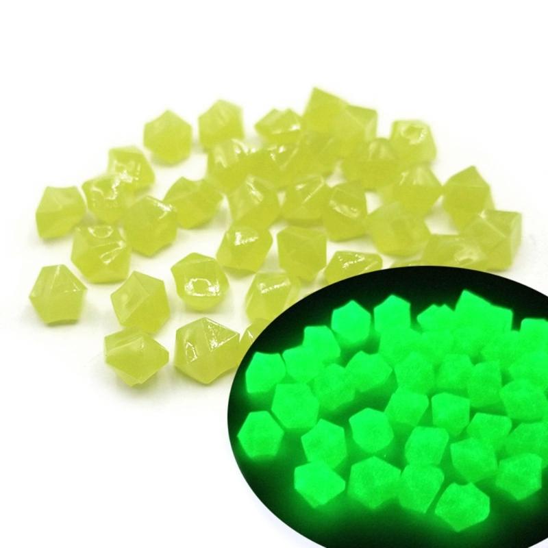 300pcs Mini Luminous Stones 14mm Glowing in Dark Garden Pebbles Ornament for Aquarium Colorful Artificial Stone Ornament