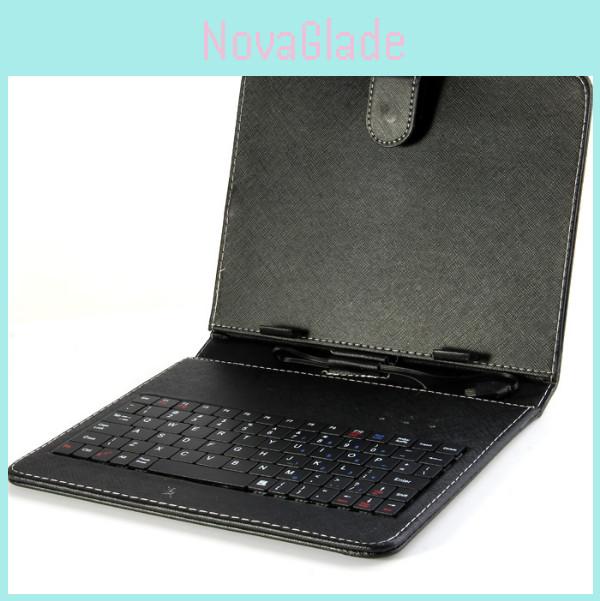 Universal 7-inch Tablet Pc Keyboard Flip Stand Case With Premium Pu Leather Protection