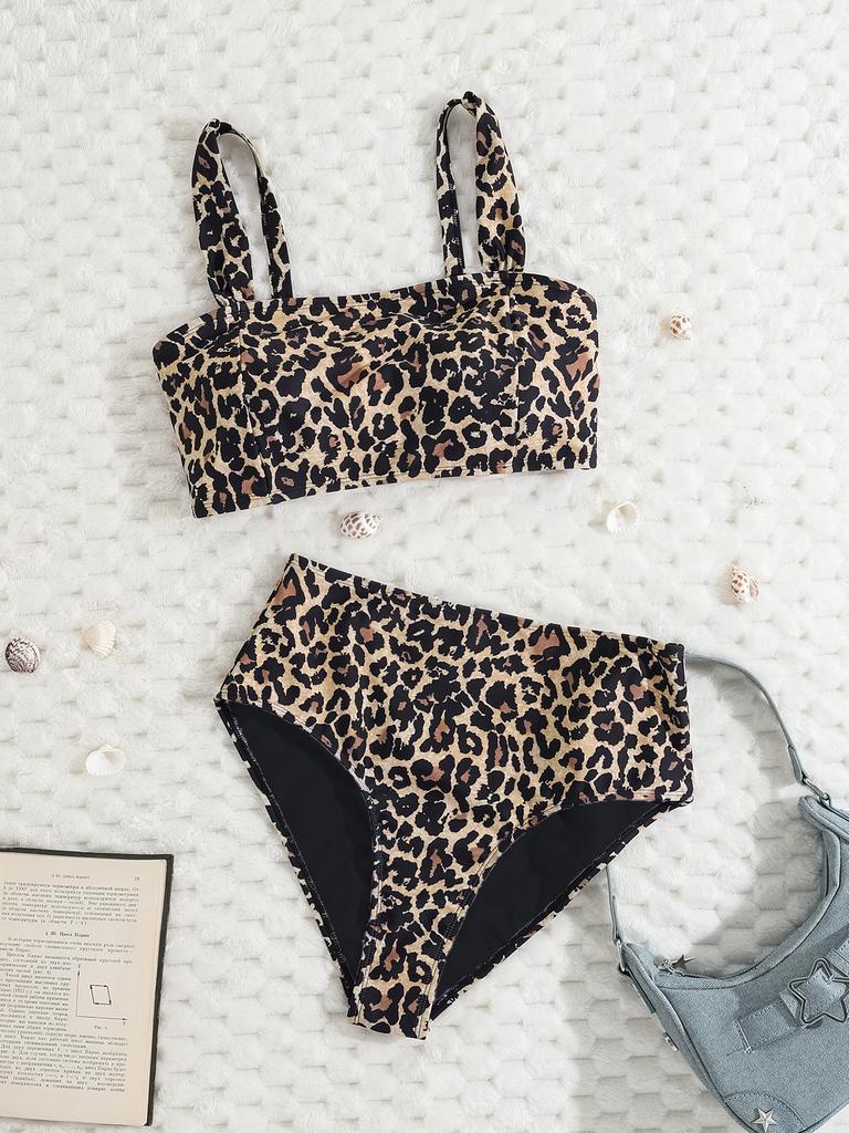 Women's Swimsuit Small Floral Sexy Backless High Waist Bikini Beachwear Bathing Suits