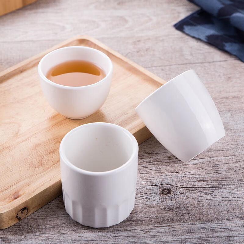 GOWKE Half-Textured White Ceramic Cup