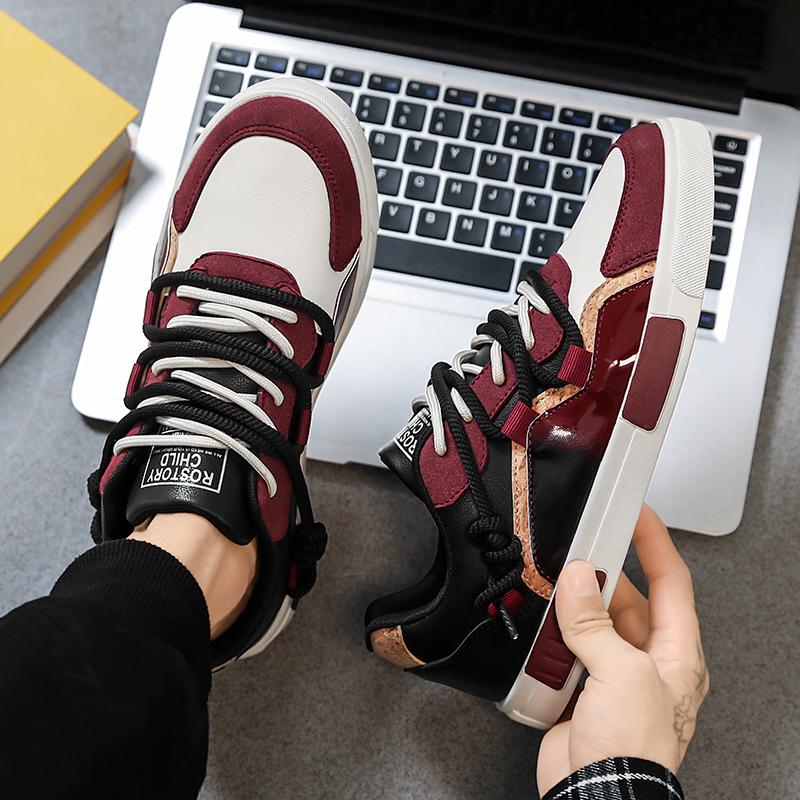 Men’s Sports Shoes Casual Skateboarding Shoes Red Running Shoes Jogging Sneakers Shoes for Students Plus Size