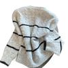 2026 Autumn Korean Style Loose Striped Knit Cardigan Women's Trendy Sweater Coat