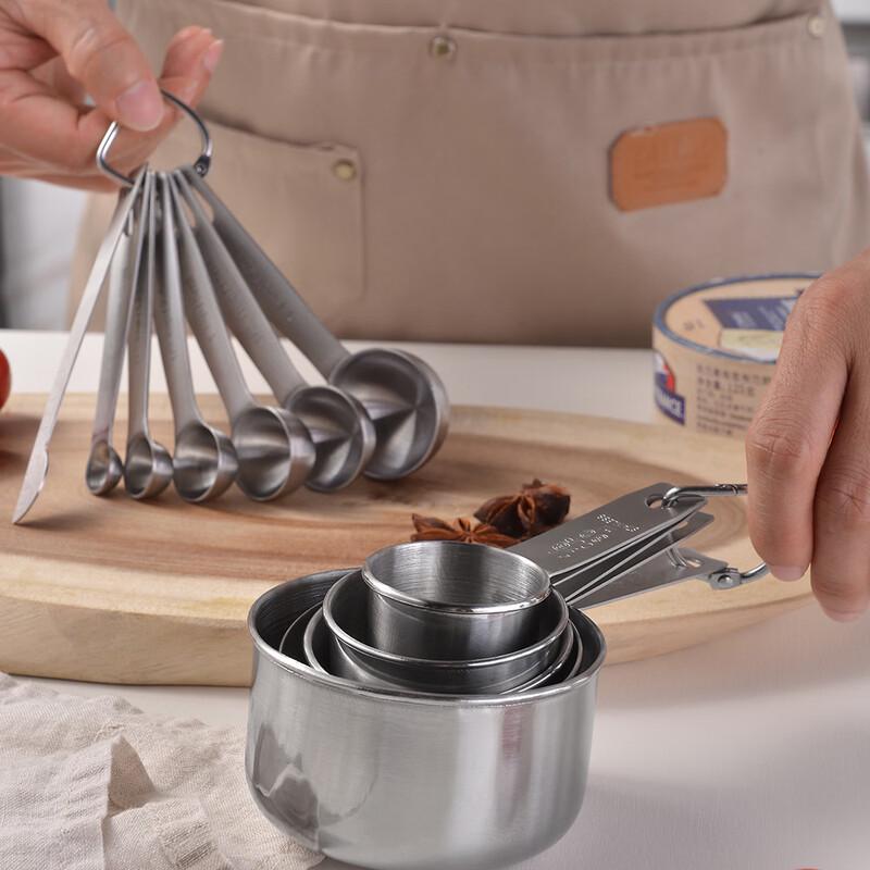 MDNG Stainless Steel Measuring Spoon Set with Ruler
