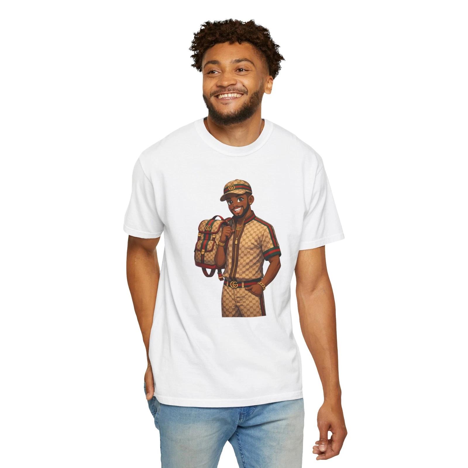 

Stylish Traveler Illustration T-Shirt | Designer Pattern Outfit L