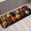 1pc Ingredient Pattern Flannel Kitchen Floor Mat,entrance Door Mat, Bedroom Absorbent Door Mat, Living Room Floor Mat, Hand Wash