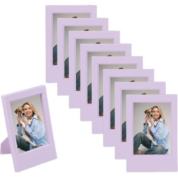 Uxcell 8pcs Mini Picture Frames, 2.4 X 3.6 Inch Rectangular Film Photo Frame, Small Tant Film Photo Frame Holder for Tabletop Picture Display, Black