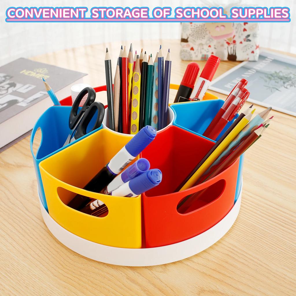 Creative Rotating Storage Caddy 360° Rotatable Art Supply Organizer Portable Rotating Marker Desk Organizer for School Office