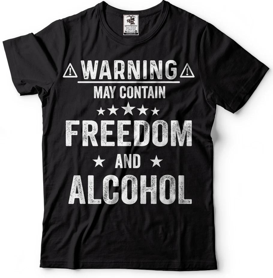4th of July Shirts May Contain Freedom And Alcohol Funny USA Patriotic Shirts M
