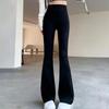 Damen Casual Vielseitige Hai-Hose Slim Po-Lift Hochelastische Schlaghose Hohe Taille Bauch Straffen Slim Leggings Hose