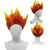 Flame Gradient Spiky Short Synthetic Wig Unisex Anime Hero Halloween Convention Game Cosplay Party Fire Shape Fantasy Costume