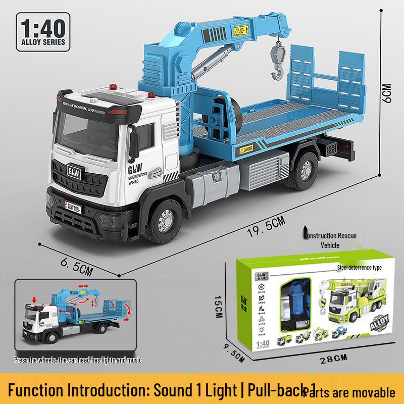 Free Shipping Children's Alloy Excavator & Crane Toy Set