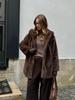Women's Mid-Length Hooded Eco-Friendly Faux Mink Fur Coat with Belt