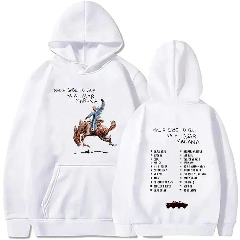 Bad Bunny Album Graphic Hoodies Men Women Vintage Long Sleeve High Quality Fleece Warm Sweatshirts Pullover Tracksuit Female Male Clothing