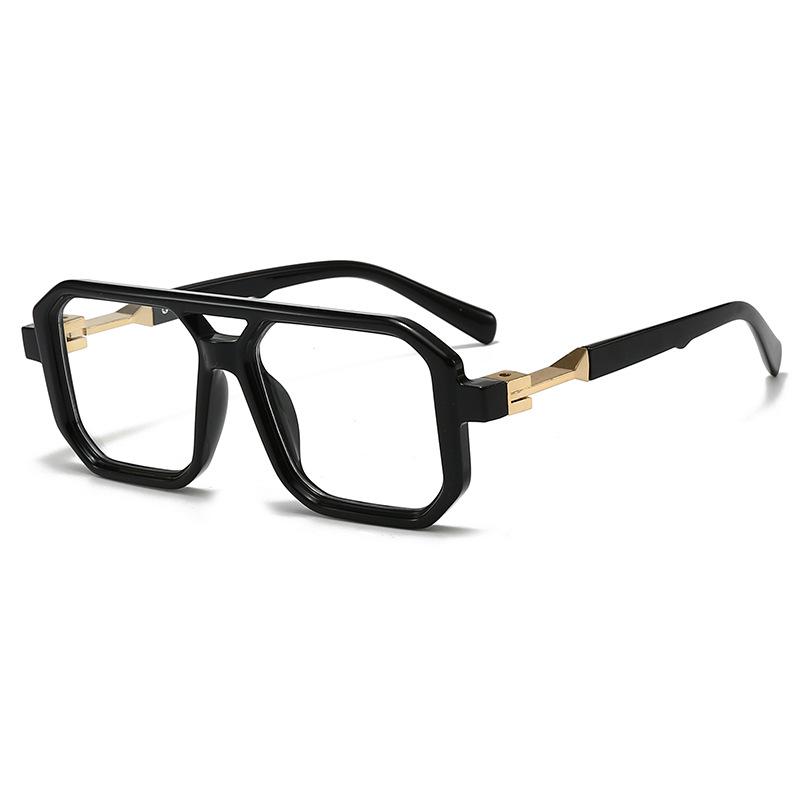 Trendy Retro Double Bridge Square Sunglasses for Men & Women - European & American Street Style