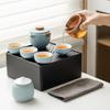 Portable Ceramic Travel Tea Set with Tea Tray