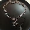 Goth Black Cross Pentagram Red Thorns Heart Pendant Chain Necklace For Women Men Grunge Punk Halloween Jewelry Y2K Accessories