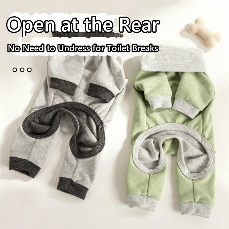 Dog Winter Classic Animal Print Super Soft Warm Elastic One-Piece Four-Legged Small Dog Home Clothing De Velvet Diagonal Collar