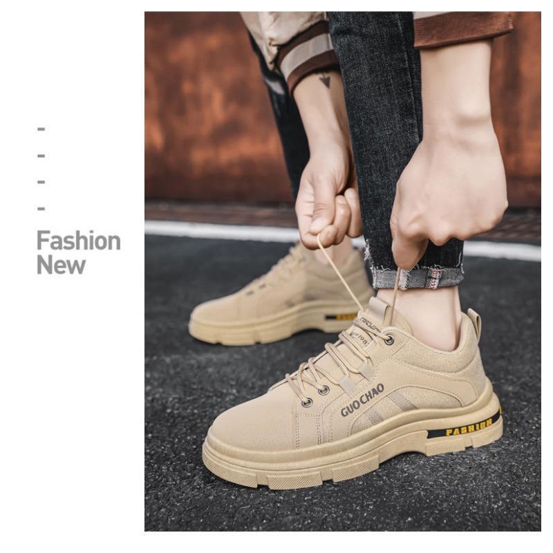 Men's Spring-Autumn Comfortable Fashionable Work Safety Shoes, Wear-Resistant Casual Board Workwear Footwear.